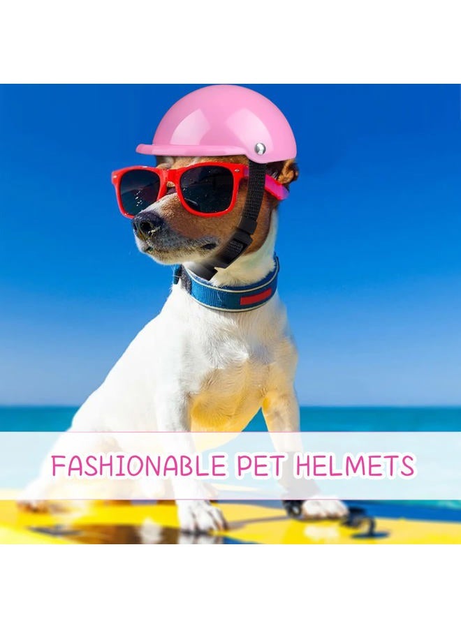2FY2SW GUGELIVES Pet Dog Helmet Doggie Hardhat for Pets Chihuahua Motorcycles Bike Outdoor Protect Head Sunproof Rainproof Small Medium Large Puppy Helmets Supplies(S, Pink) - Image 2