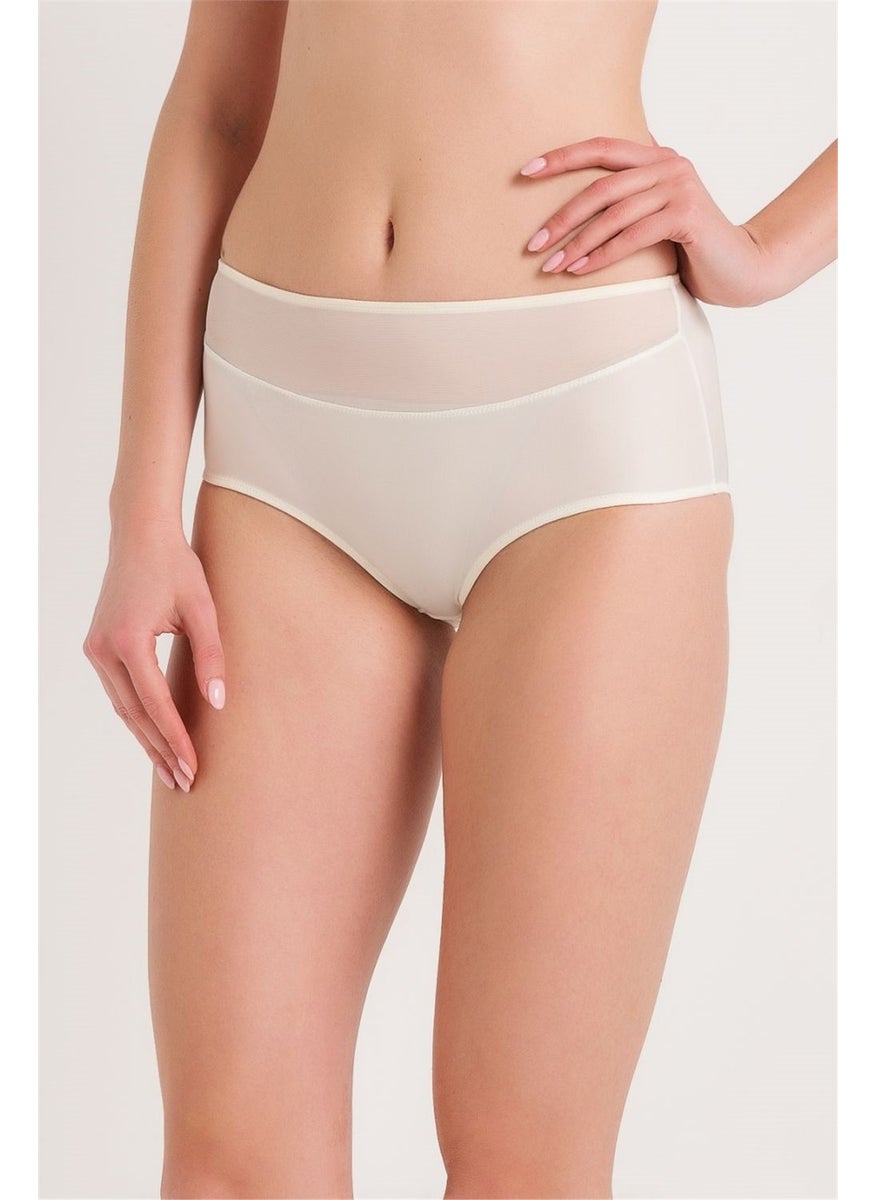 Magic Form 783 Women's Ecru Wide Edge High Waist Tulle Panties  - Image 1