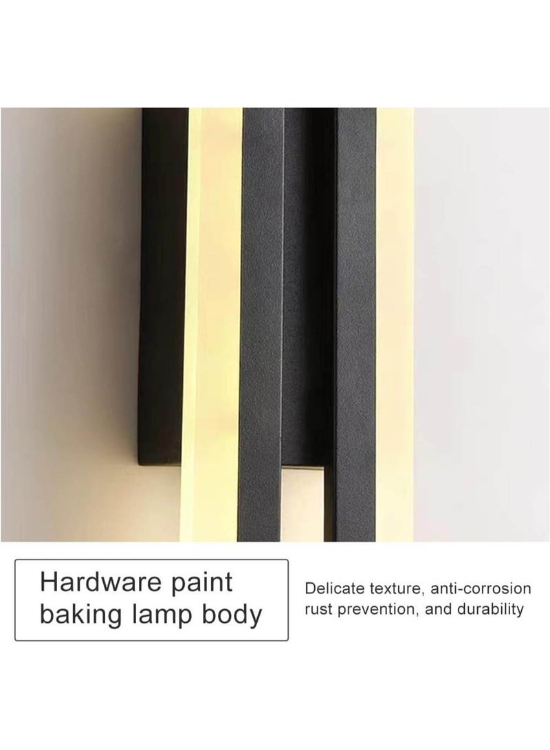 هاي هونور مصباح حائط طويل عصري، مصباحان لطاولة الحمام، إضاءة علوية وسفلية للديكور الداخلي، مصباح حائطي LED سلكي لغرفة النوم بجانب السرير وغرفة المعيشة (ذهبي، 48 سم) - Image 2