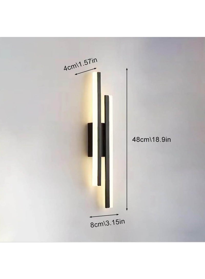 هاي هونور مصباح حائط طويل عصري، مصباحان لطاولة الحمام، إضاءة علوية وسفلية للديكور الداخلي، مصباح حائطي LED سلكي لغرفة النوم بجانب السرير وغرفة المعيشة (ذهبي، 48 سم) - Image 4