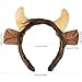 EVERMARKET Plush Animal Ears Headband Horns HeadbandHalloween Christmas Festival Theme Party Animal Cosplay Costume Headwear Bull - Image 4