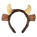 EVERMARKET Plush Animal Ears Headband Horns HeadbandHalloween Christmas Festival Theme Party Animal Cosplay Costume Headwear Bull - Image 2