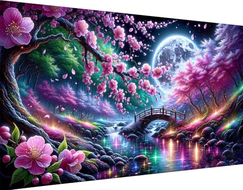 igoodom Large Diamond Painting Landscape Large Diamond Art Kits for Adults Full Drill Round Big Diamond Painting DIY Gem Art and Crafts for Home Wall Decor Gift 275 X 157inch - Image 1