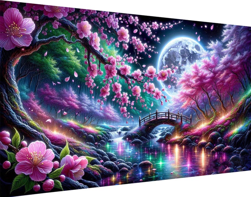 igoodom Large Diamond Painting Landscape Large Diamond Art Kits for Adults Full Drill Round Big Diamond Painting DIY Gem Art and Crafts for Home Wall Decor Gift 275 X 157inch - Image 2