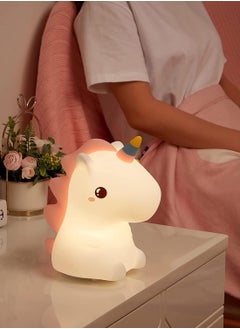 JAJEEK Unicorn Night Light for Girls Bedroom – Cute LED Color Changing Lamp, Squishy Silicone Night Light for Kids, Rechargeable USB Baby Toddler Decor, Ideal Unicorn Gifts for Girls, Soft LED Nursery Light for Kids Room, Cozy and Fun Bedroom Decor  - Image 5