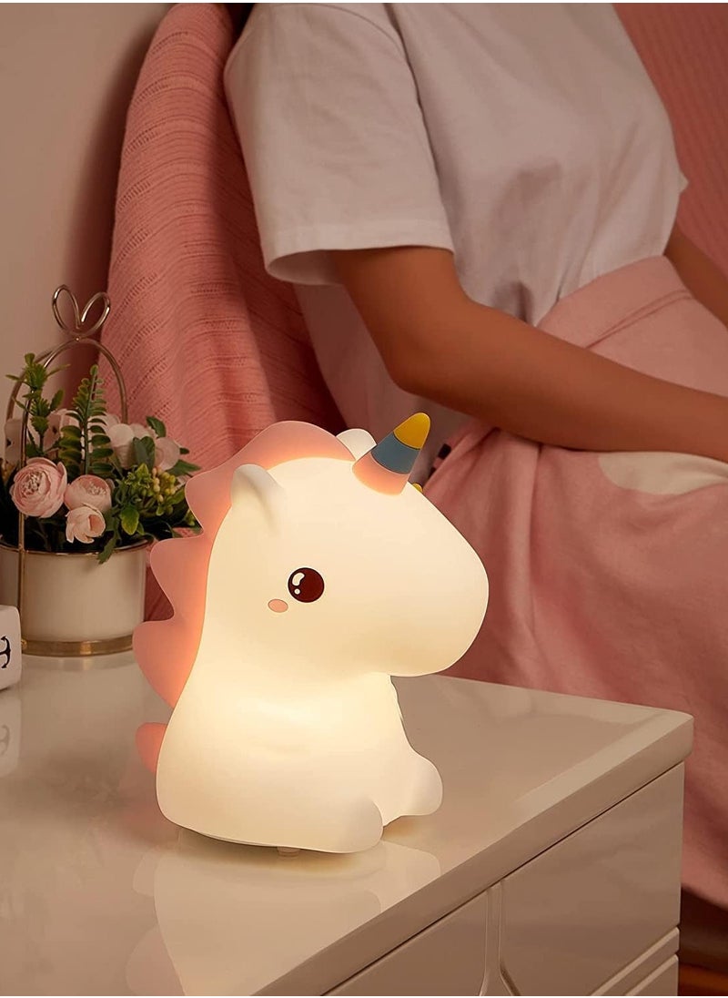 JAJEEK - Unicorn Night Light for Girls Bedroom – Cute LED Color Changing Lamp, Squishy Silicone Night Light for Kids, Rechargeable USB Baby Toddler Decor, Ideal Unicorn Gifts for Girls, Soft LED Nursery Light for Kids Room, Cozy and Fun Bedroom Decor - Image 1