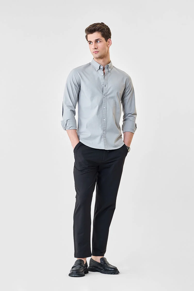 Snitch Black Relaxed Fit Stretch Trousers for Men | Best Price UAE