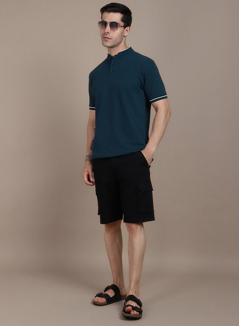 Dennis Lingo Teal T-Shirt for Men, Modern Casual Look  - Image 1