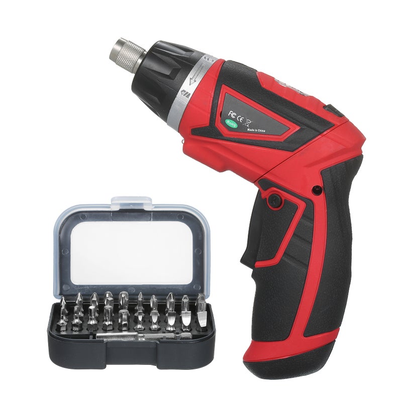 Cordless Screwdriver Kit Rechargeable Power Screwdriver with LED Light 6+1 Torque Setting 200RPM 1500mAh - Image 1