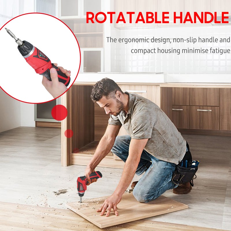 Cordless Screwdriver Kit Rechargeable Power Screwdriver with LED Light 6+1 Torque Setting 200RPM 1500mAh - Image 4