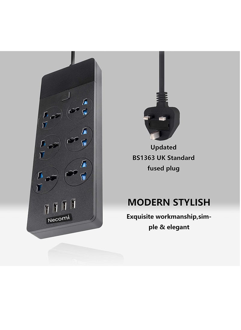 نكومي لوحة طاقة مزودة بمنفذ USB، كابل تمديد 5 متر مع مقابس متعددة، لوحة طاقة عالمية مع مفتاح فردي، لوحة طاقة مكتب منزلي  - Image 5