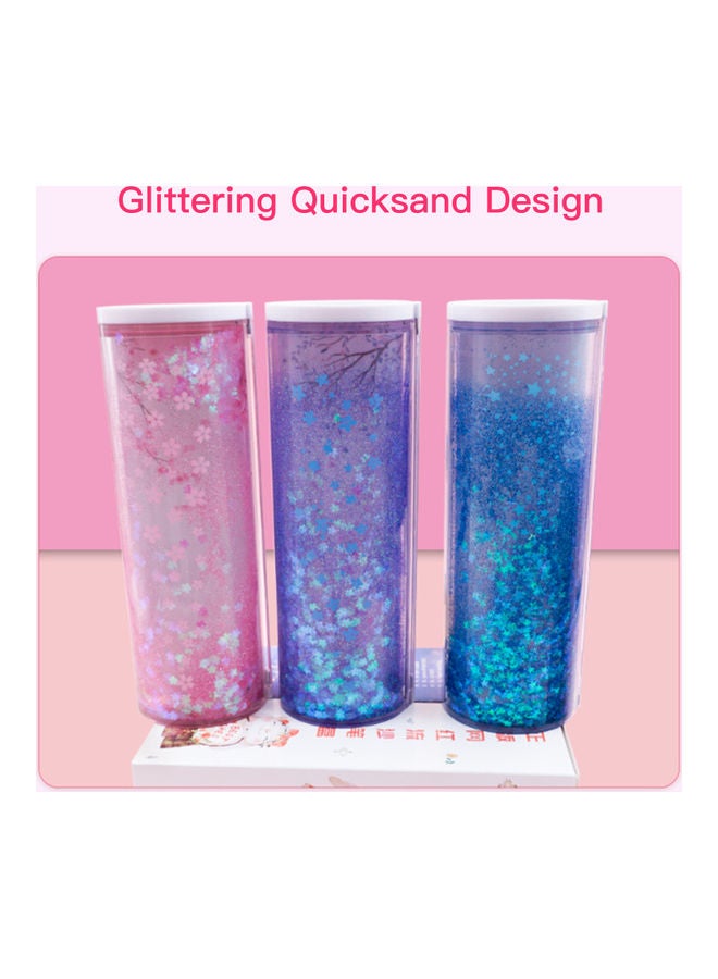 Loquat Multifunctional Standing Quicksand Pencil Case Green - Image 2