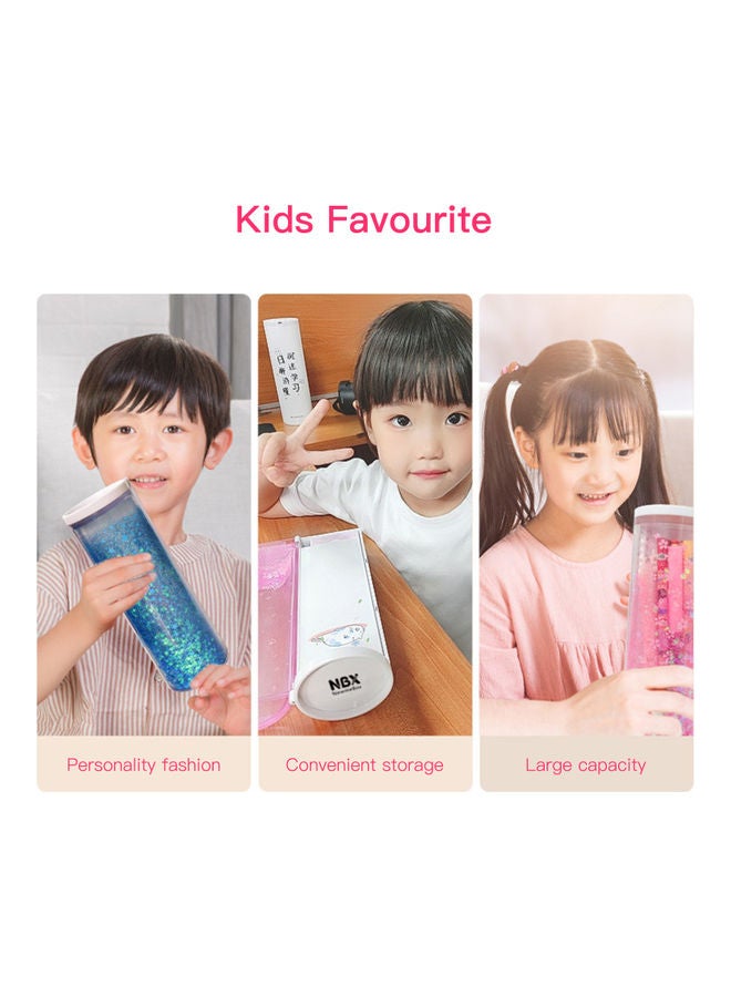 Loquat Multifunctional Standing Quicksand Pencil Case Green - Image 3