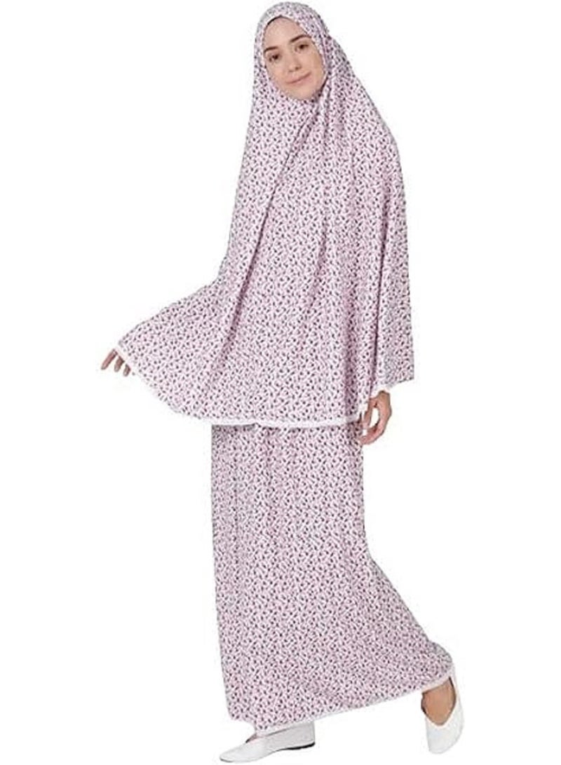 Islamic Dress for Women: 2-piece set includes a gorgeous maxi skirt with matching hijab, combining absolute comfort and exceptional elegance to reflect your beauty and brilliance during prayer times and special religious occasions - Image 1