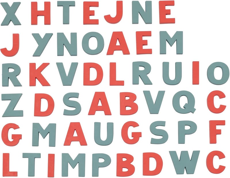 Smoby - 48 Magnetic Letters - Capital Letters for Use Boards Consisting of Red and Turquoise Letters for Children Aged 3 Years and Above - Image 1