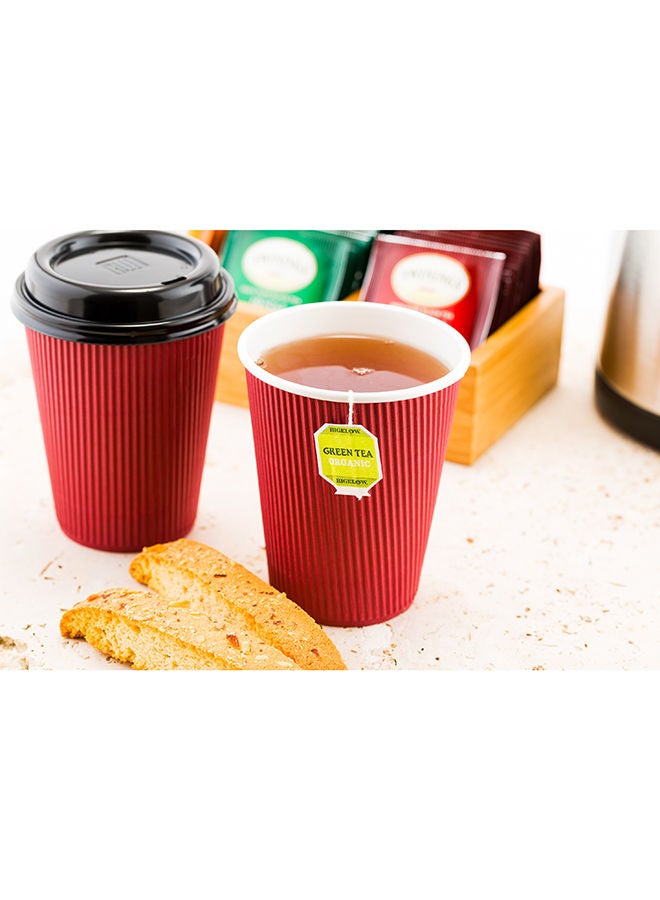 Restaurantware 12 Ounce Paper Cups, Pack of 25 Ripple Wall Disposable Cups – Leakproof, Recyclable, Crimson Insulated Hot Beverage Holders, with Matching Lids Available for Purchase Separately - Image 5