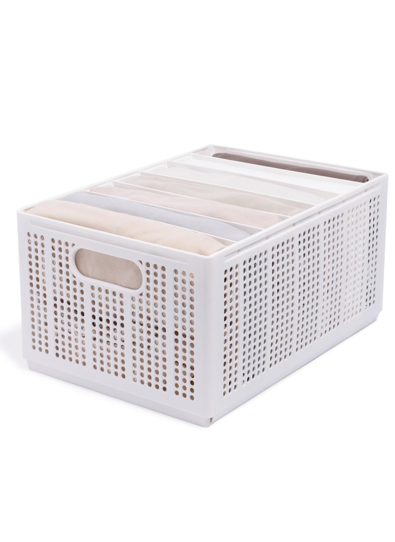 Excefore - Closet Organizer, Storage Bin Container with Removable Dividers for Wardrobe & Drawers, Clothes Organizer, Office Organization, Pantry Organizer, Sturdy, Stackable & Foldable, Medium - Image 1