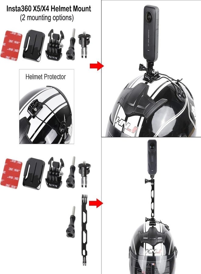 PellKing Motocycle Bike Accessory Bundle for Insta360 ONE X5/X4,Carrying Case with Shoulder Belt,Selfie Stick,Chest Strap,Head Strap,Backpack Clip,Handlebars Mount,Helmet Mount,Screen Protector - Image 5