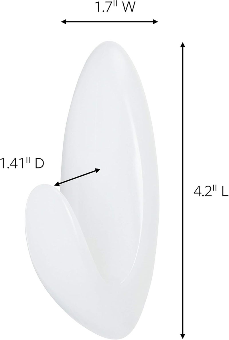 Command Bath Large Towel Hook, Clear, 1-Hook, 5-lb. Capacity, Organize Damage-Free - Image 2