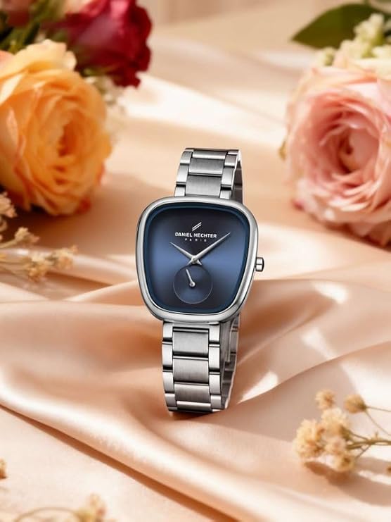 Daniel Hechter Madeleine Collection Luxury Watch for Women - Oval Shaped Gloss Dial with Sub Second, Quartz Movement and Stainless Steel Strap - DHW2014 - Image 3