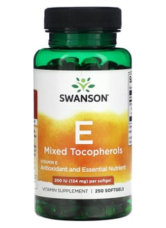 SWANSON Vitamin E Mixed Tocopherols, 200 IU (34 mg), 250 Softgels 