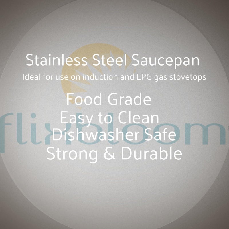 FLIXBLOOM Flixbloom Perfect Stainless Steel Sauce Pan for Kitchen Utensil Saucepan for Tea Induction Base Milk Pan ChaidanTPan Multipurpose Use for Kitchen or Restaurant 800ML TPan  - Image 5