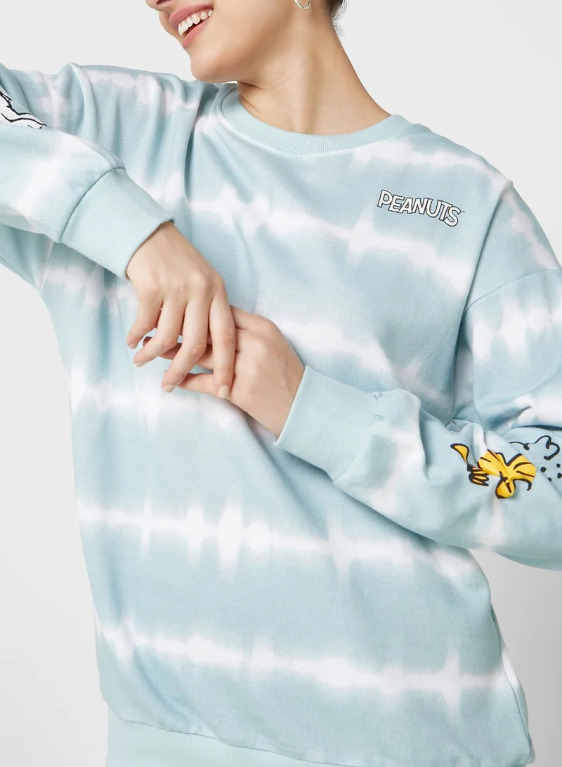 Peanuts Crew Neck Graphic Sweatshirt