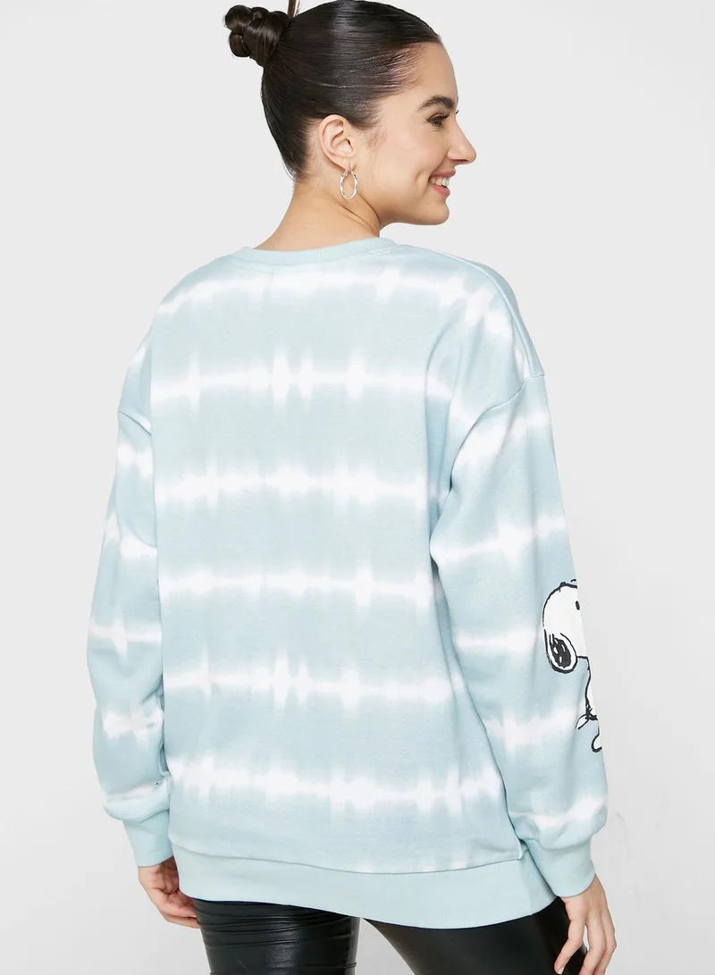 Peanuts Crew Neck Graphic Sweatshirt
