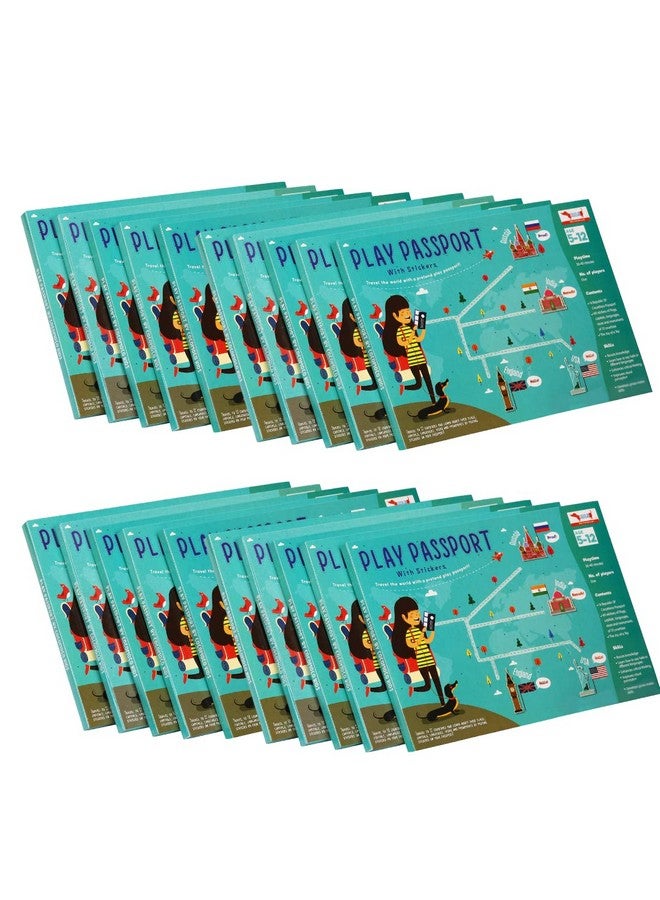 CocoMoco Kids World Geography Combo Pack Return Gifts For Kids Birthday-20 Pieces Of Pretend Play Passport Activity Kit With World Map For Kids,Countries,Flags,Capitals Educational Toys,Multicolor - Image 1