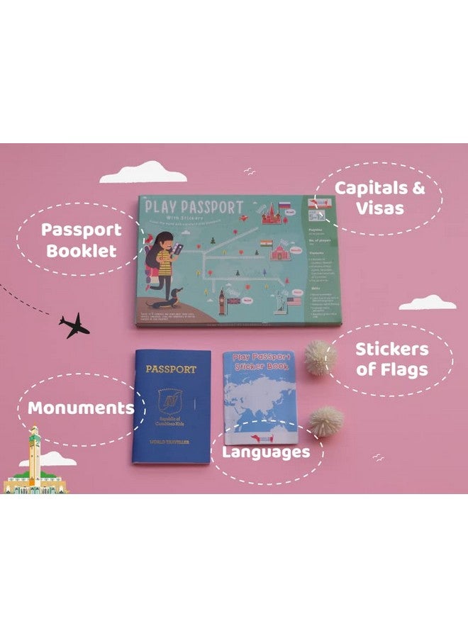 CocoMoco Kids World Geography Combo Pack Return Gifts For Kids Birthday-20 Pieces Of Pretend Play Passport Activity Kit With World Map For Kids,Countries,Flags,Capitals Educational Toys,Multicolor - Image 4