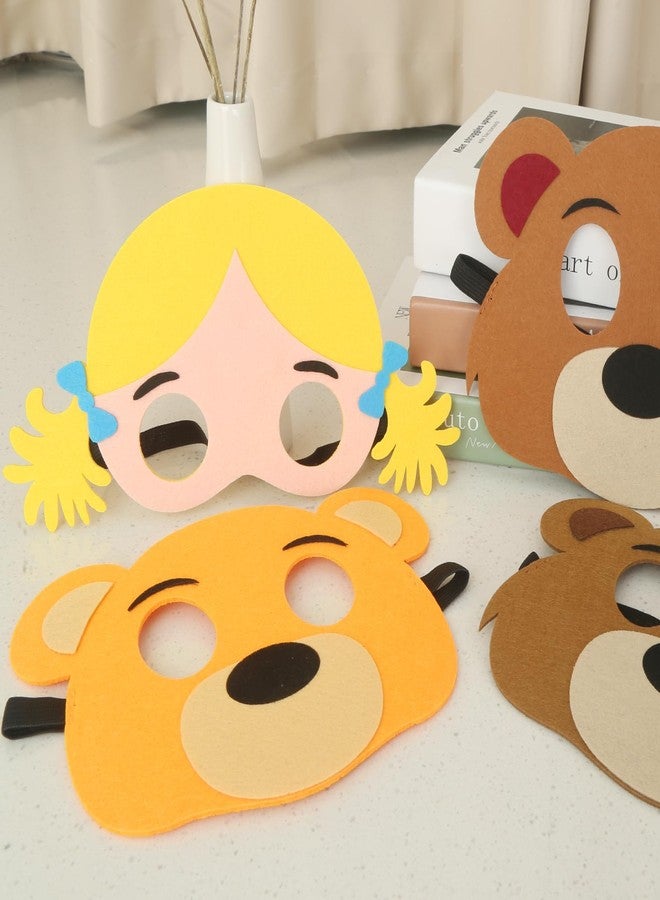 INF-STAR Goldilocks & The Three Bears Felt Mask Set - 4 Pcs Role-Play Costume Kit for Kids - Perfect for Storytelling, Dress-Up, Learning Activities, Party Favors for Toddlers & Preschoolers - Image 4