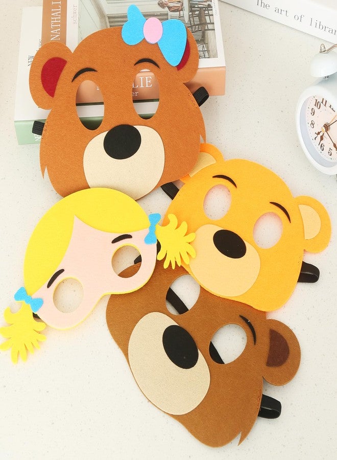 INF-STAR Goldilocks & The Three Bears Felt Mask Set - 4 Pcs Role-Play Costume Kit for Kids - Perfect for Storytelling, Dress-Up, Learning Activities, Party Favors for Toddlers & Preschoolers - Image 2