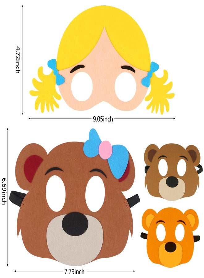 INF-STAR Goldilocks & The Three Bears Felt Mask Set - 4 Pcs Role-Play Costume Kit for Kids - Perfect for Storytelling, Dress-Up, Learning Activities, Party Favors for Toddlers & Preschoolers - Image 3