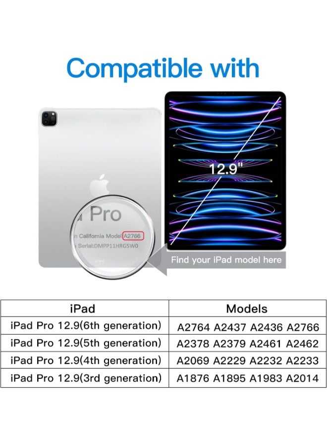 واقي الشاشة لجهاز ايباد برو 12.9 انش (موديل 2021/2020/2018)، متوافق مع خاصية التعرف على الوجه، طبقة زجاج مقسى- شفاف - Image 2
