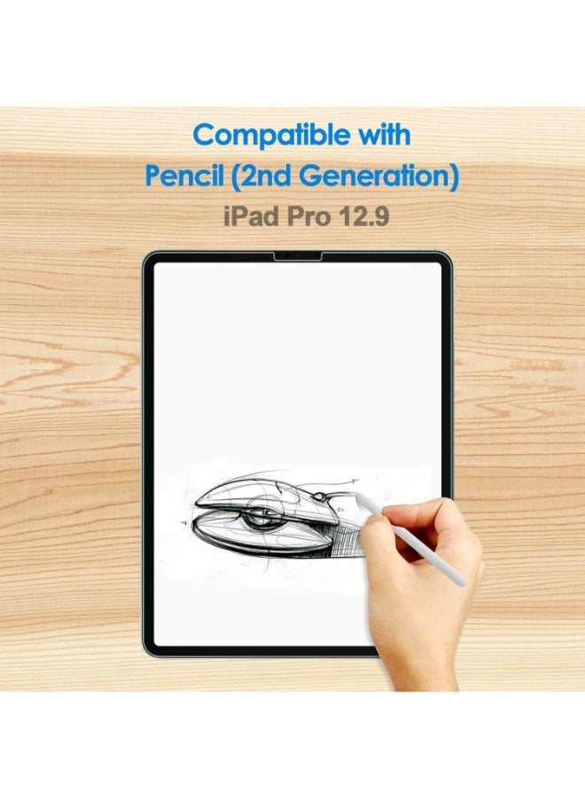 واقي الشاشة لجهاز ايباد برو 12.9 انش (موديل 2021/2020/2018)، متوافق مع خاصية التعرف على الوجه، طبقة زجاج مقسى- شفاف - Image 4