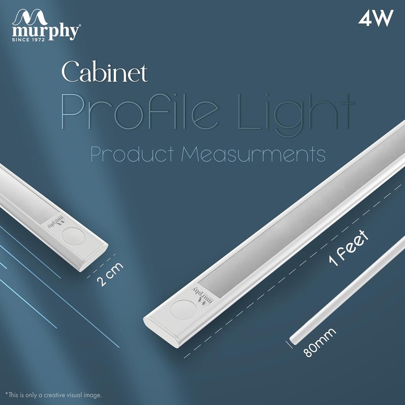 Murphy 1 Feet LED Under Cabinet Lighting 4W Under Cabinet and Under Counter Lighting LED Profile Light Cool White Pack of 8 - Image 3