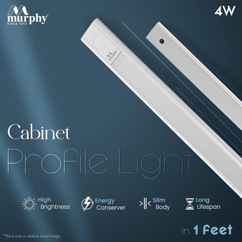 Murphy 1 Feet LED Under Cabinet Lighting 4W Under Cabinet and Under Counter Lighting LED Profile Light Cool White Pack of 8 - Image 2