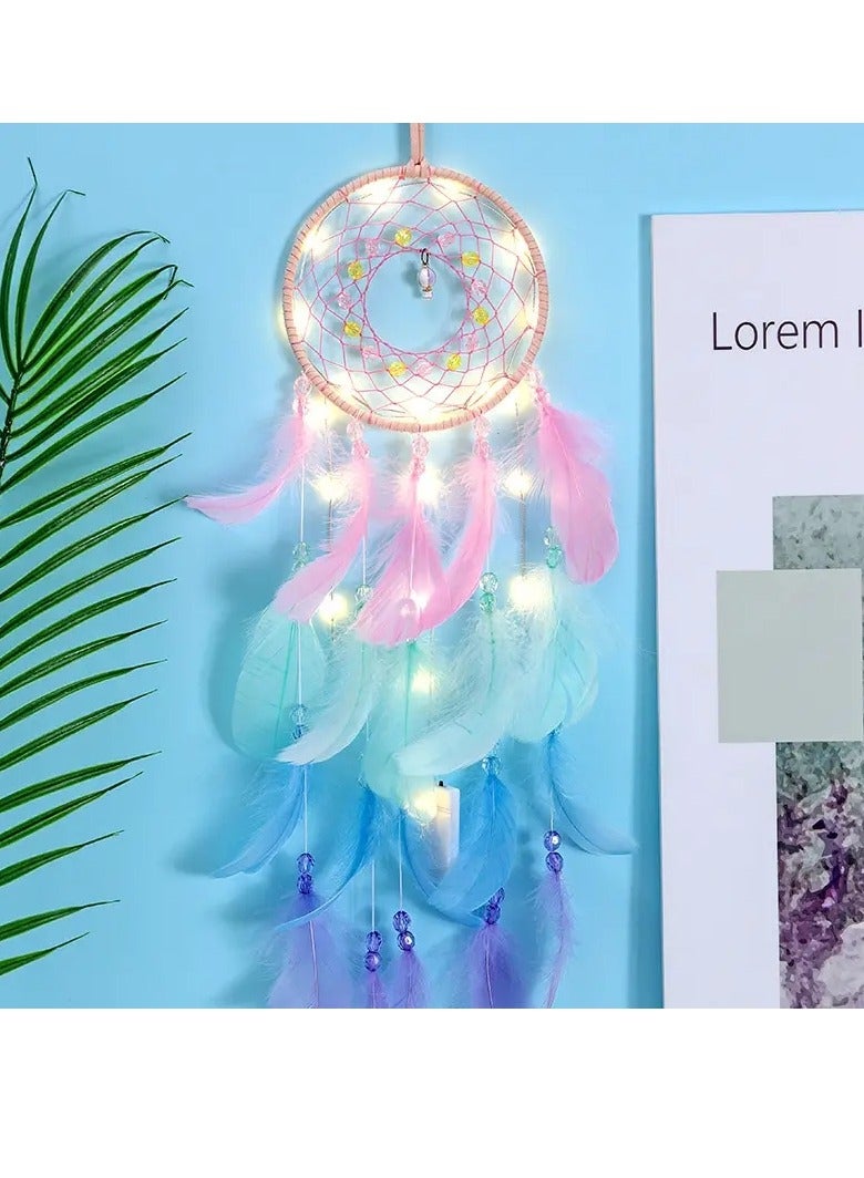 Beauenty True Feather Dream Catcher Lights Up Creative Dreamcatcher, Girls Practical Special Birthday Gifts Home Decoration - Image 4