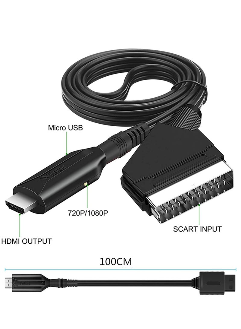 Scart to HDMI Converter HD Video Audio Converter Scart to HDMI Adapter Cable with USB Cable for Monitor Computer Projector PC TV - Image 5
