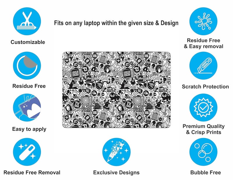 WRAP CRAFT Decal Skin Sticker Compatible with MacBook Pro 14-inch, 2021 Model Skin Designer MacBook Skin, Anti-Scratch no-Residue Vinyl Skin Sticker Wrap; MacBookPro(14,2021)-DP-072 - Image 3