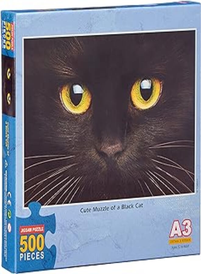 Cute muzzle of a black cat 500pcs puzzle