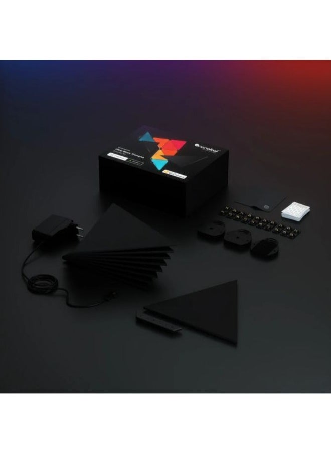 Nanoleaf - Limited Edition Ultra Black SHAPES Triangles - 9 Pack Starter Kit - Smart WiFi LED w/ Music Visualizer, Wall Decor, Home or Office Use, 16M+ Colors, Low Energy Consumption | Gaming Lights - Black - Image 1