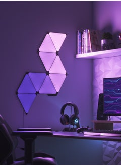 Nanoleaf Limited Edition Ultra Black SHAPES Triangles - 9 Pack Starter Kit - Smart WiFi LED w/ Music Visualizer, Wall Decor, Home or Office Use, 16M+ Colors, Low Energy Consumption | Gaming Lights - Black  - Image 1