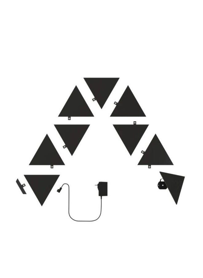 Nanoleaf - Limited Edition Ultra Black SHAPES Triangles - 9 Pack Starter Kit - Smart WiFi LED w/ Music Visualizer, Wall Decor, Home or Office Use, 16M+ Colors, Low Energy Consumption | Gaming Lights - Black - Image 1
