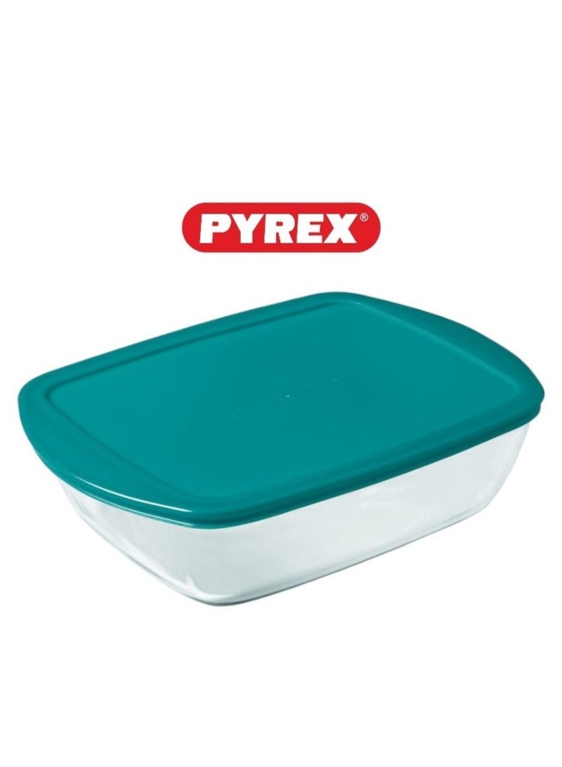 Pyrex Cook & Store Rectangular Roaster with Lid - 2.5L Capacity for Versatile Cooking and Storing Green 2.5Liters - Image 3