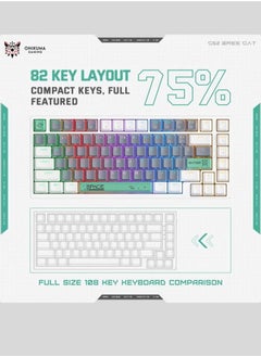 onikuma G52 82-Key Brown Switch Mechanical Gaming Keyboard 75% Mini Wired Waterproof Backlight Silent RGB Color Suitable For Computer/Ps4/Xbox Gamers  - Image 3