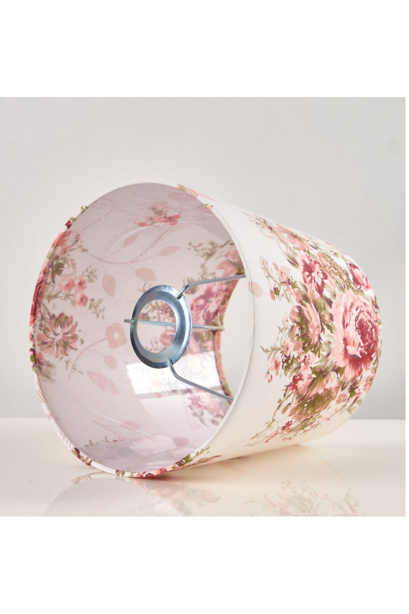 نجفة شوب شابوه اباجوره كتان متعدد الاللوان مطبوع بنقوشات الورود مناسب لجميع الديكورات والمساحات 17*23 - Image 2