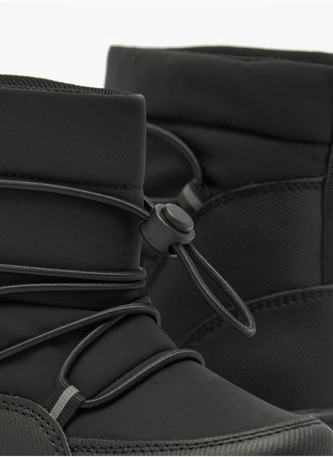 JUNIORS Boys Solid High Cut Slip-On Boots with Drawstring Detail  - Image 4
