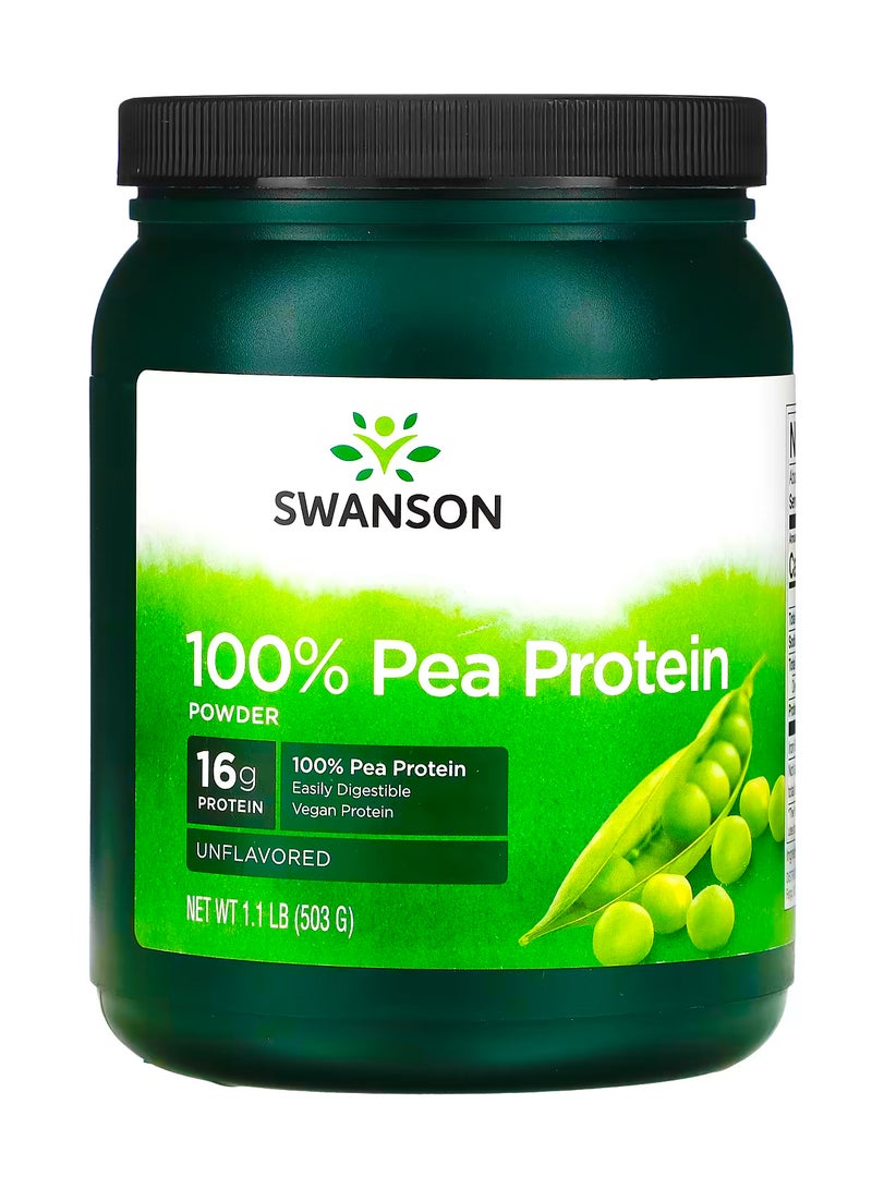SWANSON 100% Pea Protein Powder, Unflavored, 1.1 lb (503 g)