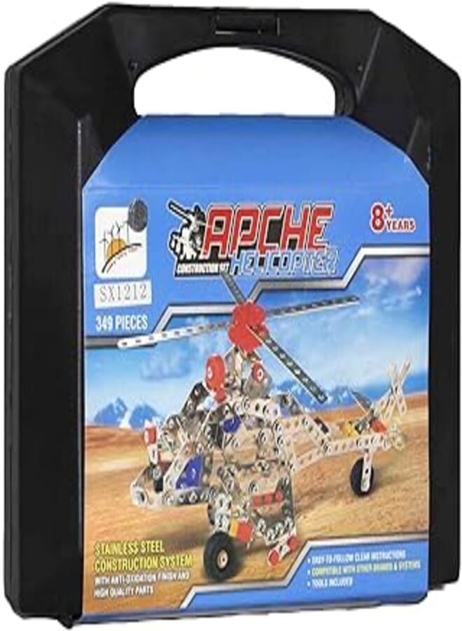 OR Apache Helicopter Set For Kids, 349 Pieces - Multi Color